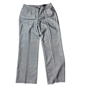 Lane Bryant Lena Curvy Fit Classic Trousers 16 Long Silver Metallic Career Pants